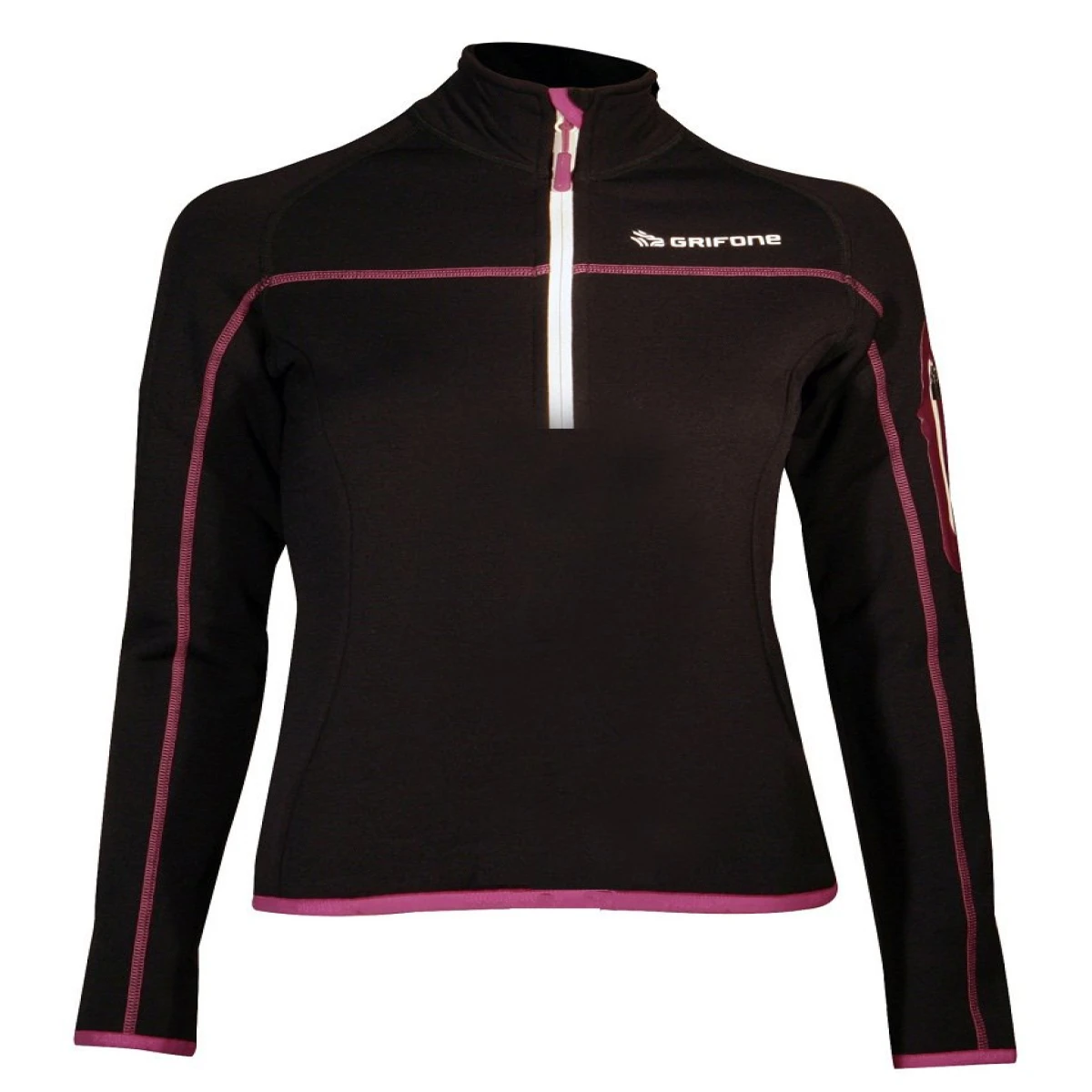 Grifone Elna Shirt Yarım Fermuarlı Polar Sweat - Yeşil-Siyah - XS