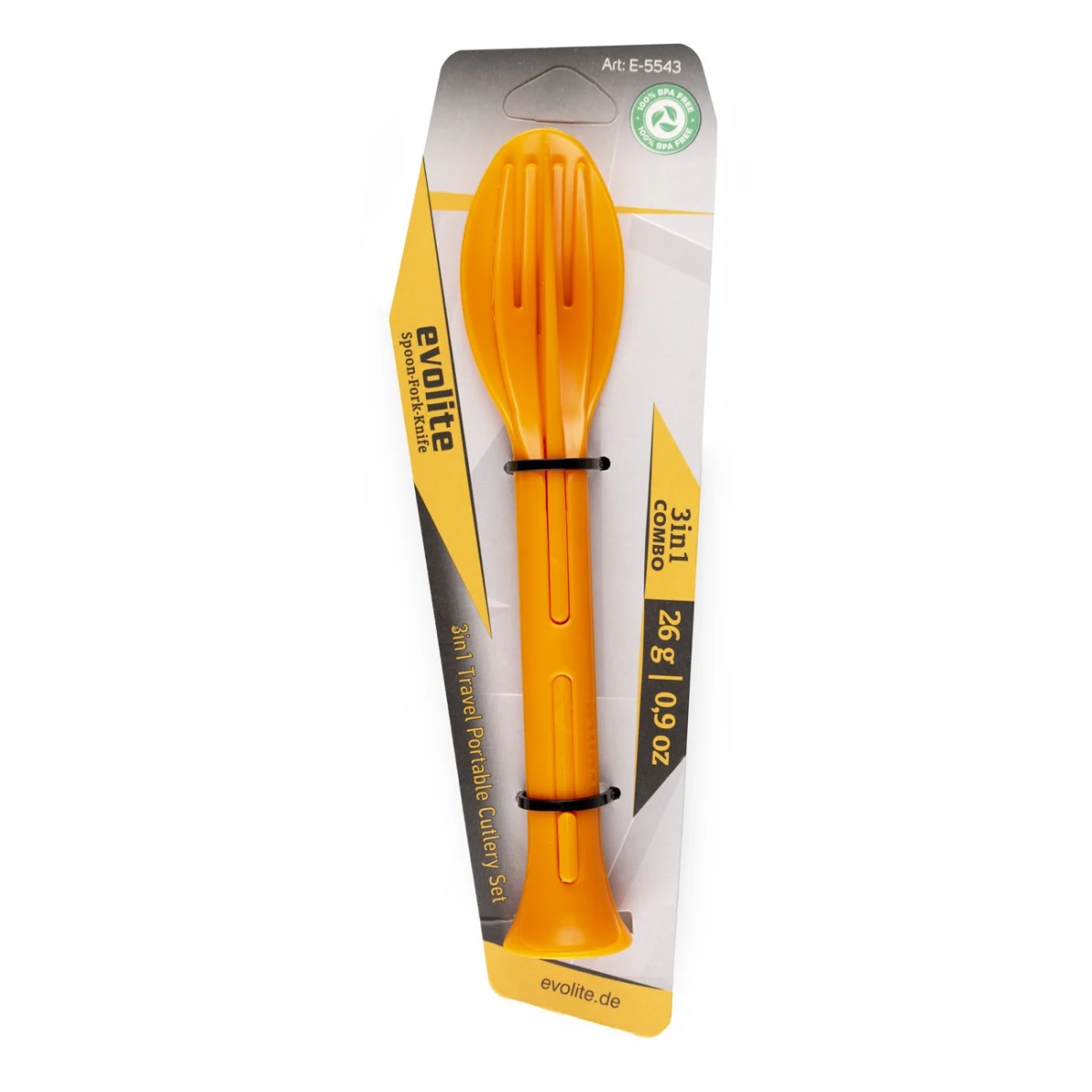 EVOLITE 3in1 Combo Spoon Fork Knife 29 Gr Kaşik Çatal Biçak Seti - ORANGE