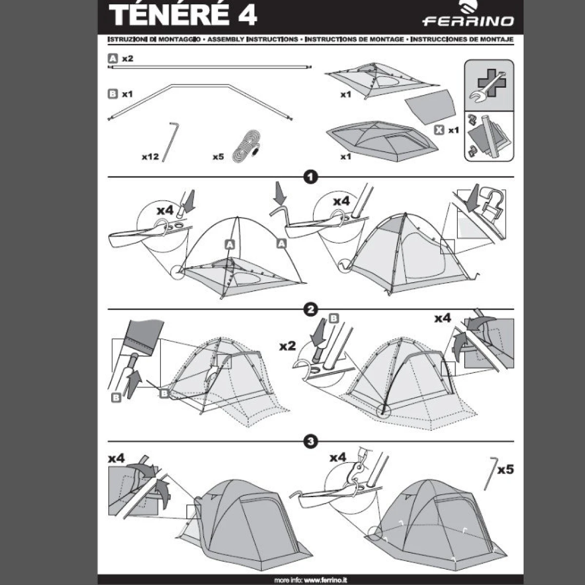 FERRINO Tenere 4 Kişilik Çadır yeşil