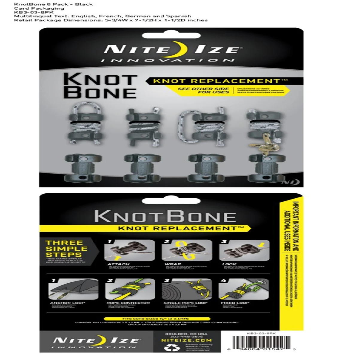 NITE-IZE Knotbone Bungee No:3 8 Pack İp Aparatı