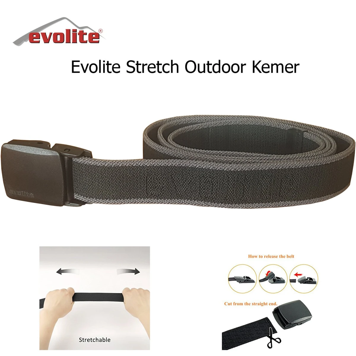 Evolite Stretch Outdoor Kemer - Gri - 135