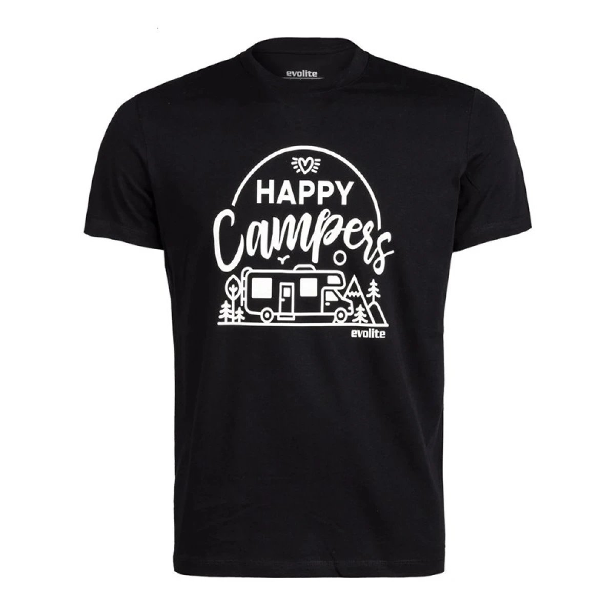 Evolite Happy Campers T-shirt-Siyah