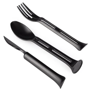 EVOLITE 3in1 Combo Spoon Fork Knife 29 Gr Kaşik Çatal Biçak Seti - Black