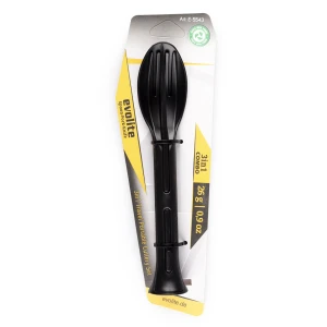 EVOLITE 3in1 Combo Spoon Fork Knife 29 Gr Kaşik Çatal Biçak Seti - Black