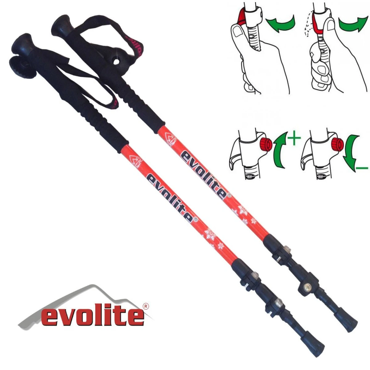 Evolite Speed-Lock Dıştan Kilitli Trekking Batonu - Turuncu