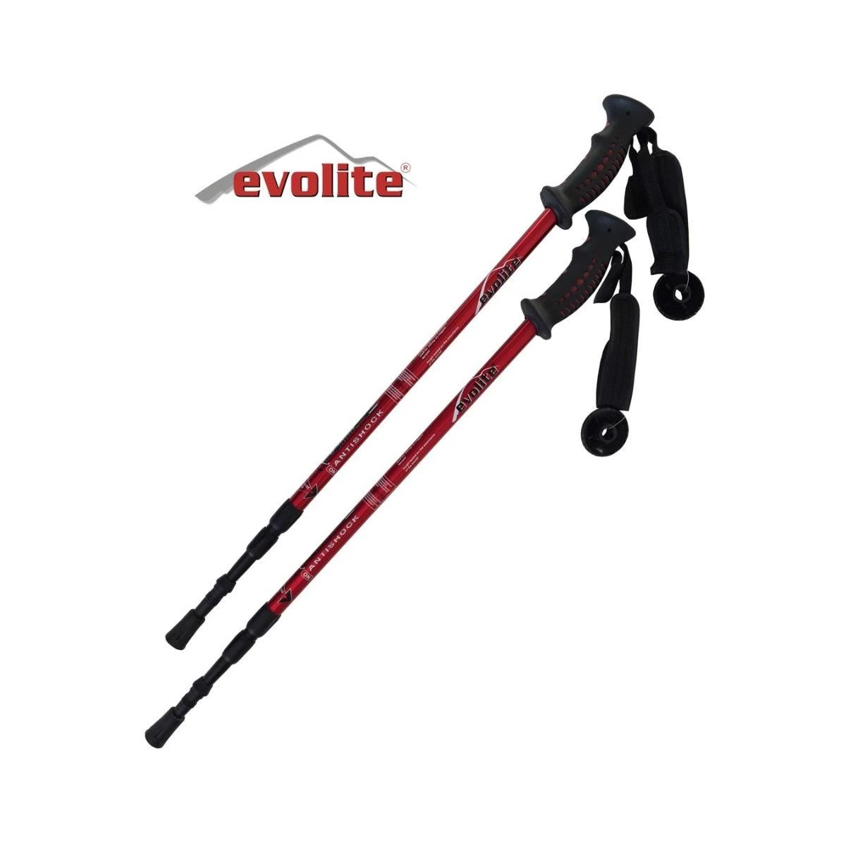 Evolite Trekking Batonu (Antishock) - Kırmızı