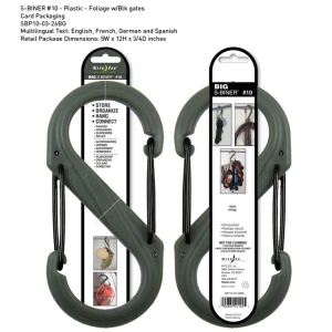NITE IZE S-Biner Plastik Size 10 Fo! Grn/Blk Gate