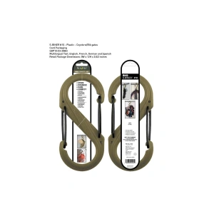 NITE IZE S-Biner Plastik size 10 Coyote/Blk Gate Karabina