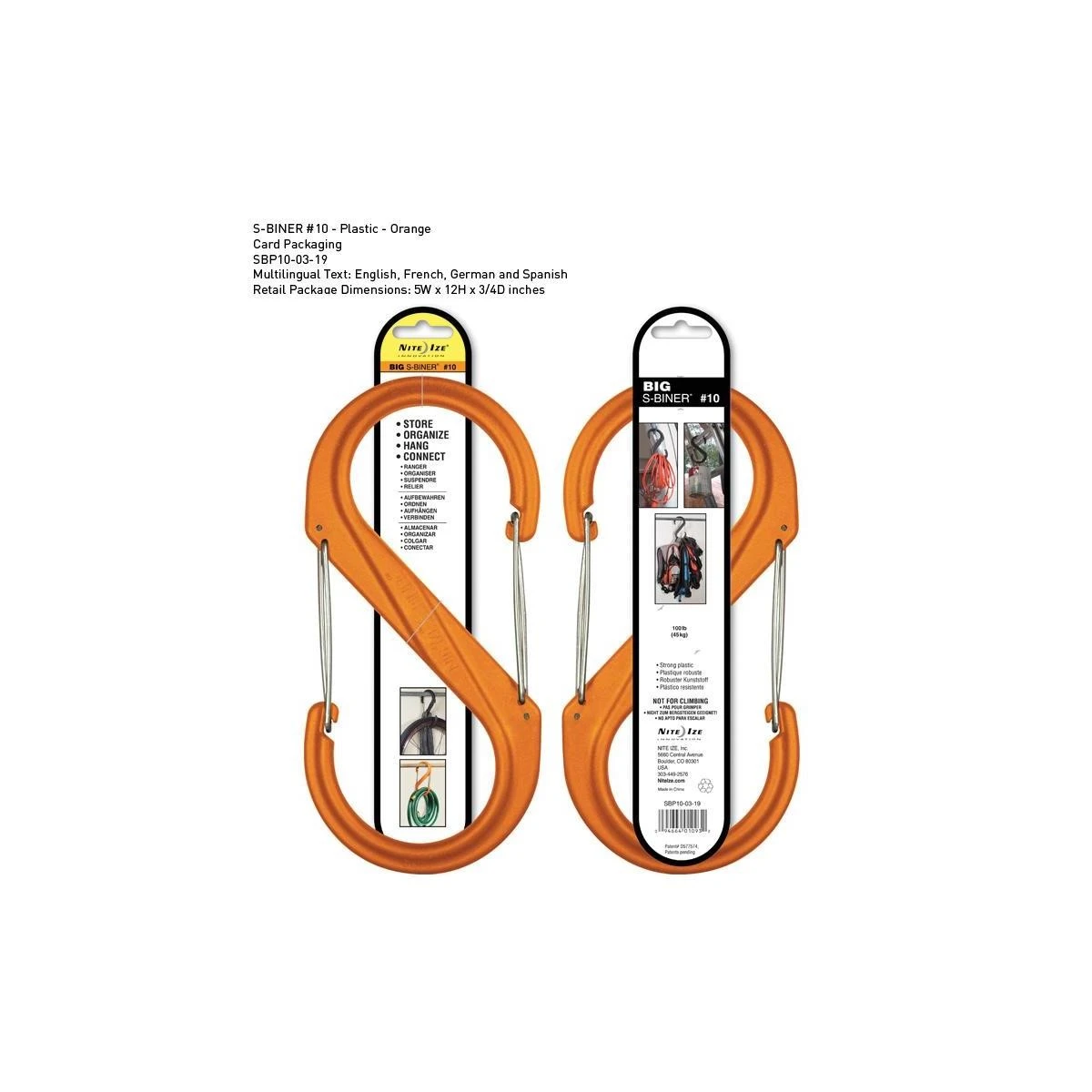 NITE IZE S-Biner Plastik Size 10-Orange