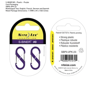 NITE IZE S-Biner Plastik Size 0 Purple