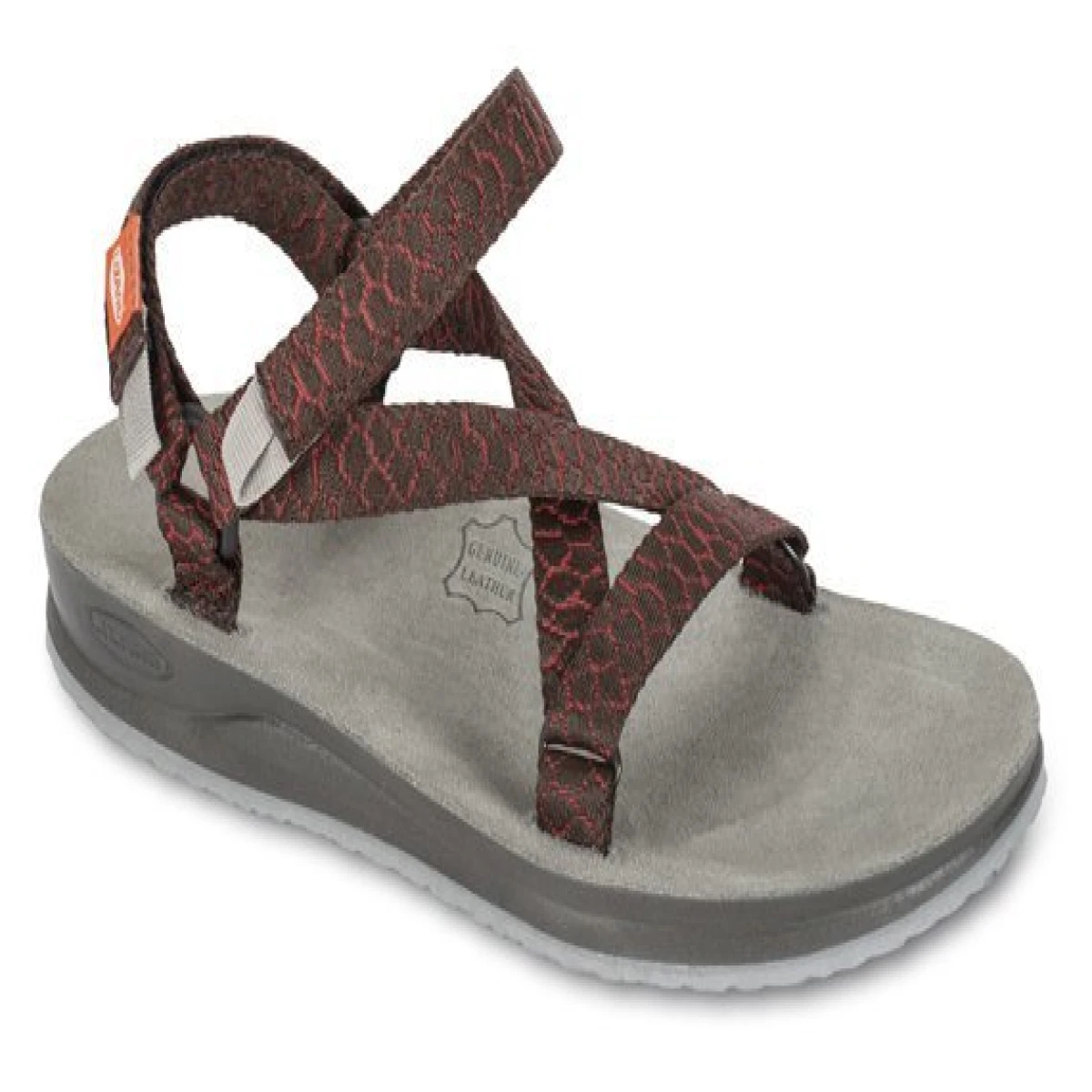 LIZARD SLY SKIN KAHVE SANDALET - 35