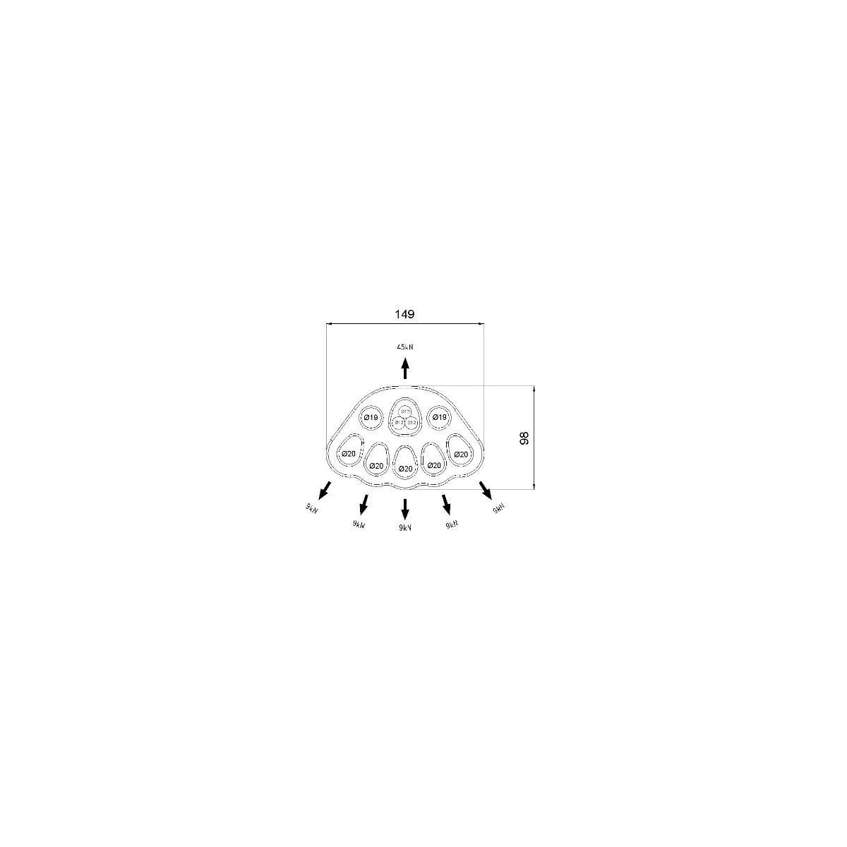 CLIMBING TECHNOLOGY L637 5 Delikli Alum. Dağıtım Plakası