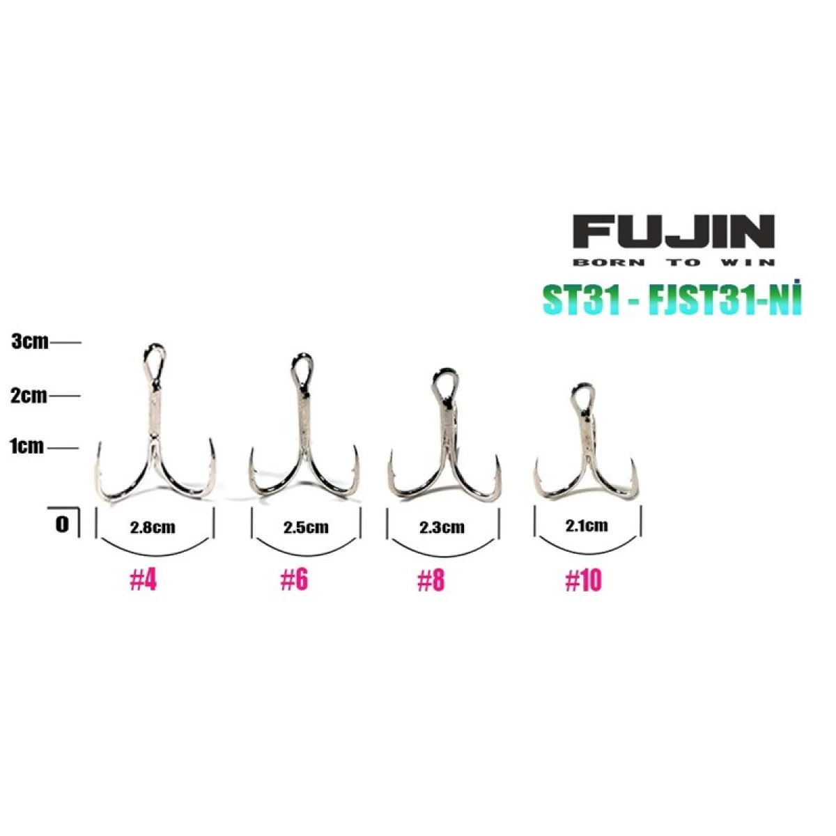 Fujin ST31 Üçlü Maket Balık Kancası Nickel - 10no