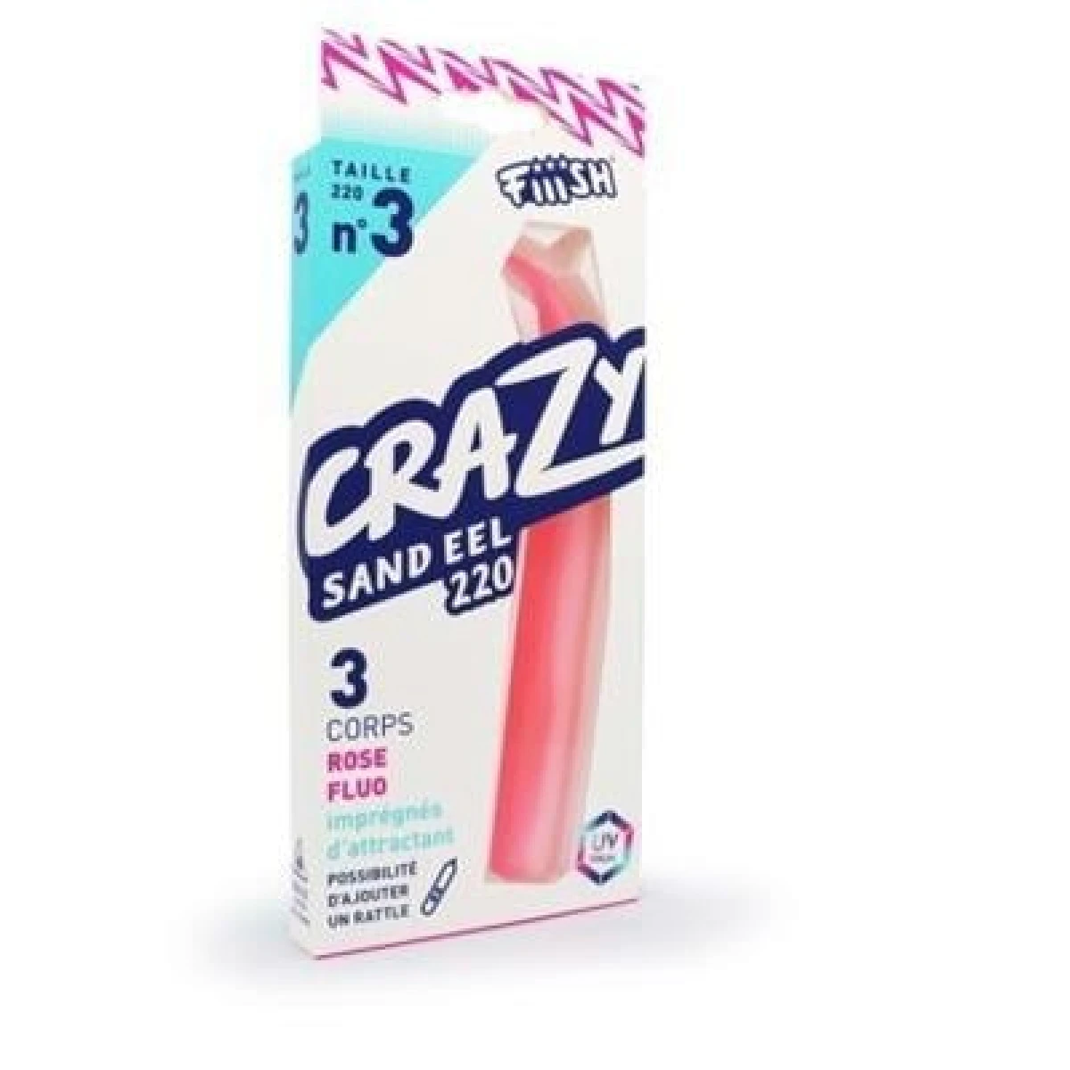 FIIISH Crazy Sand Ell 220 3 Corps Silikon Yem rose fluo
