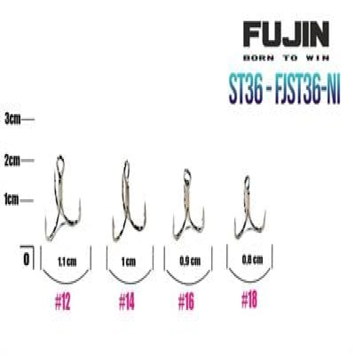 Fujin ST36 Üçlü Maket Balık iğnesi Nickel - 18no