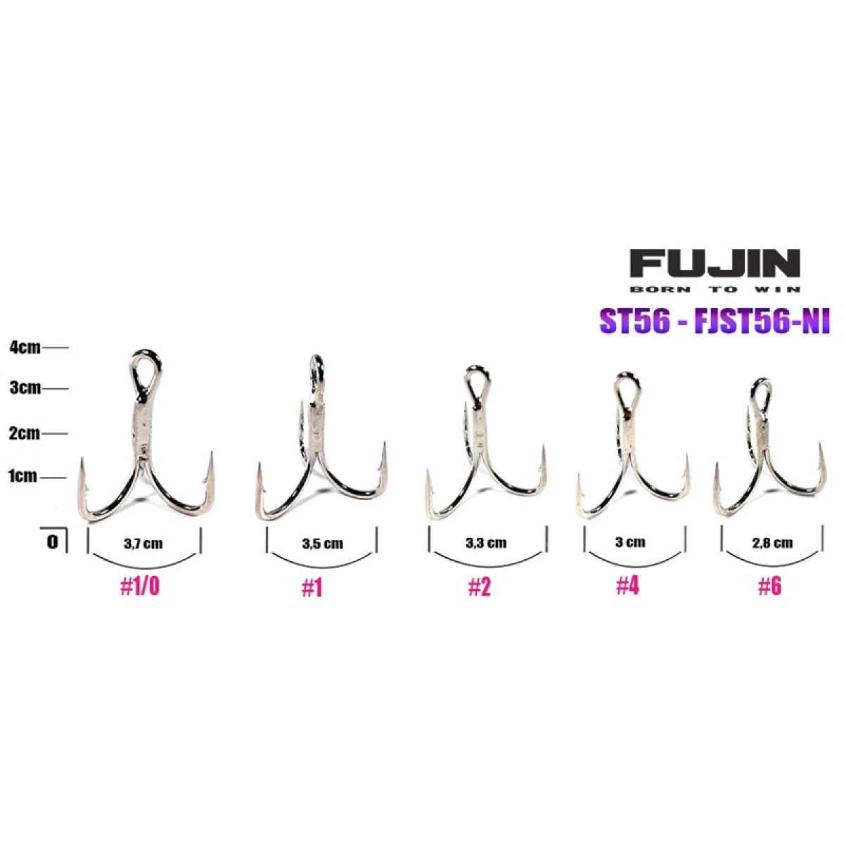 Fujin ST56 Üçlü Maket Balık İğnesi Nickel - 2 no