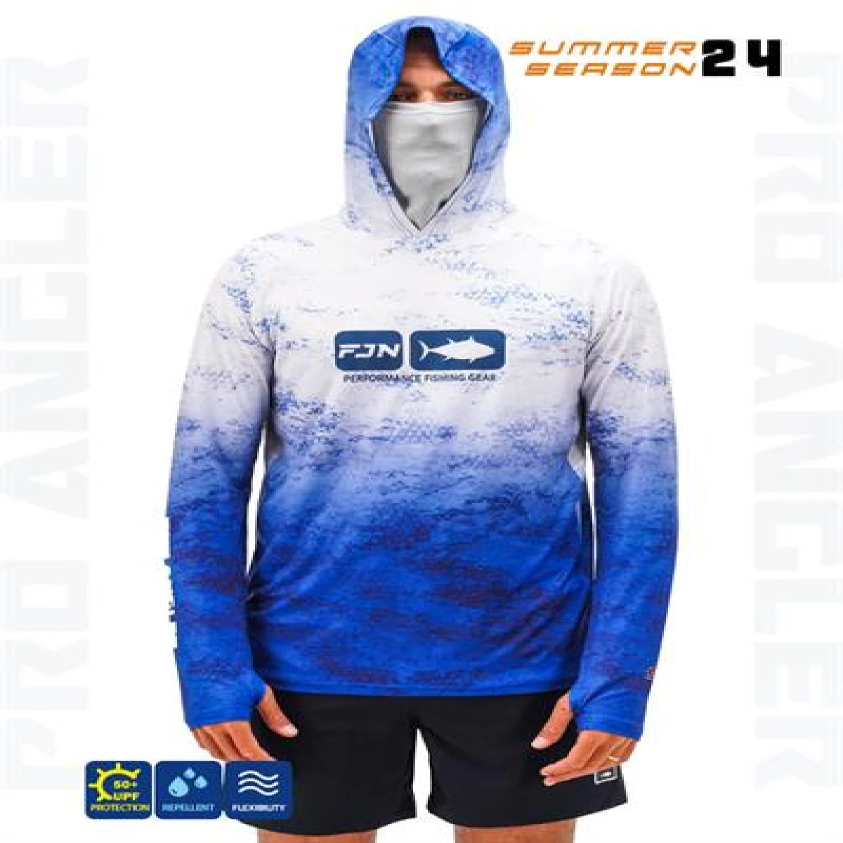 Fujin Pro Angler S24 Buff&Hoodie Grey Wave - XLarge (XL)