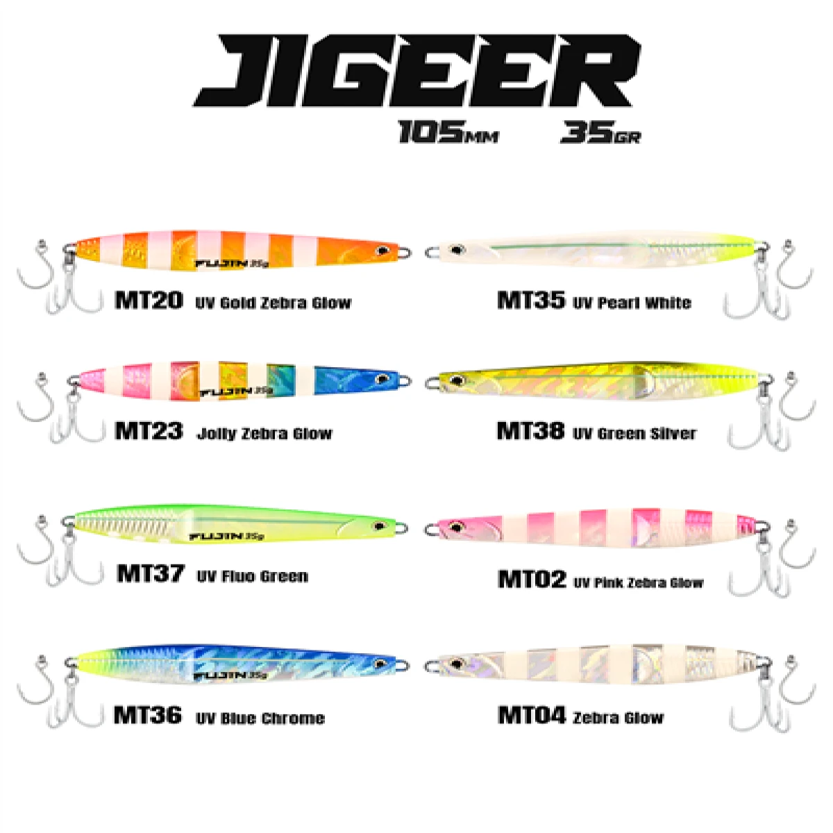 Fujin Jigeer 35gr 105mm Kaşık Yem - MT02 Pink Zebra Glow