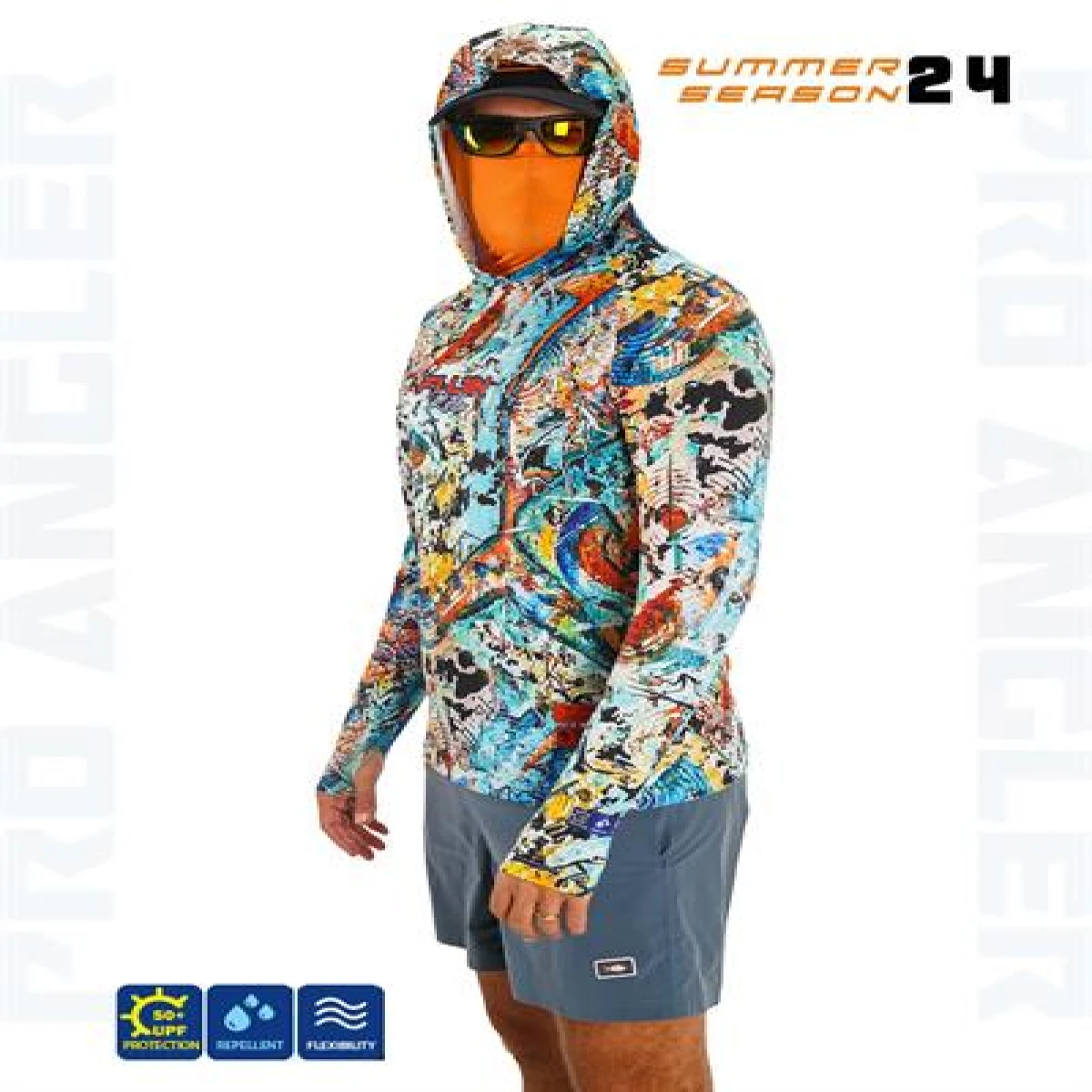 Fujin Pro Angler S24 Buff&Hoodie Makai Orange - 3XL