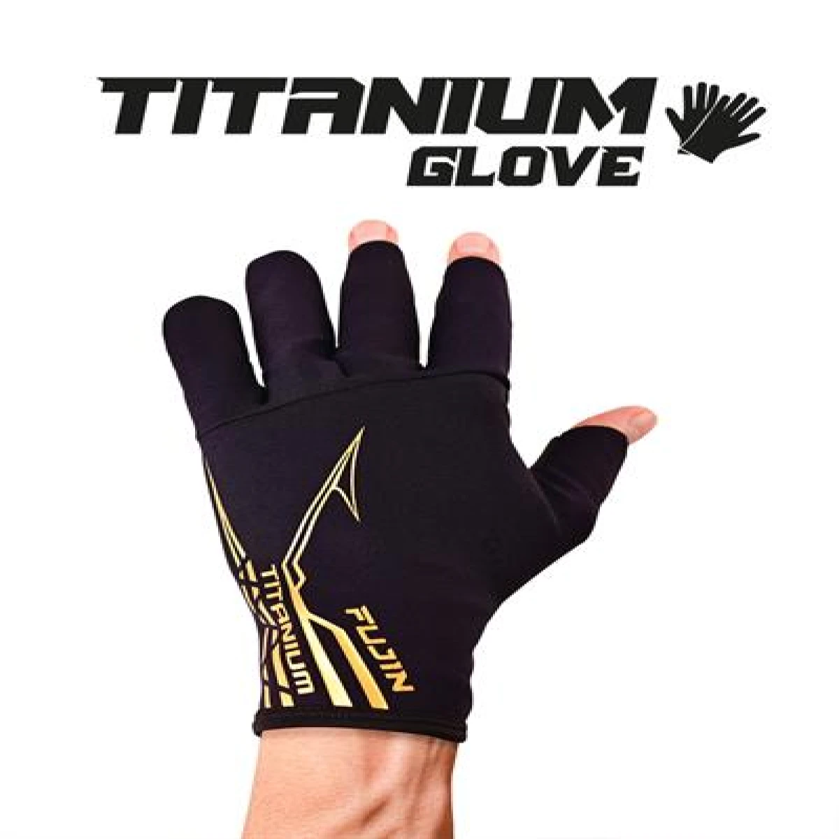 Fujin Pro Angler S24 Titanium Gloves Black Gold - M/L