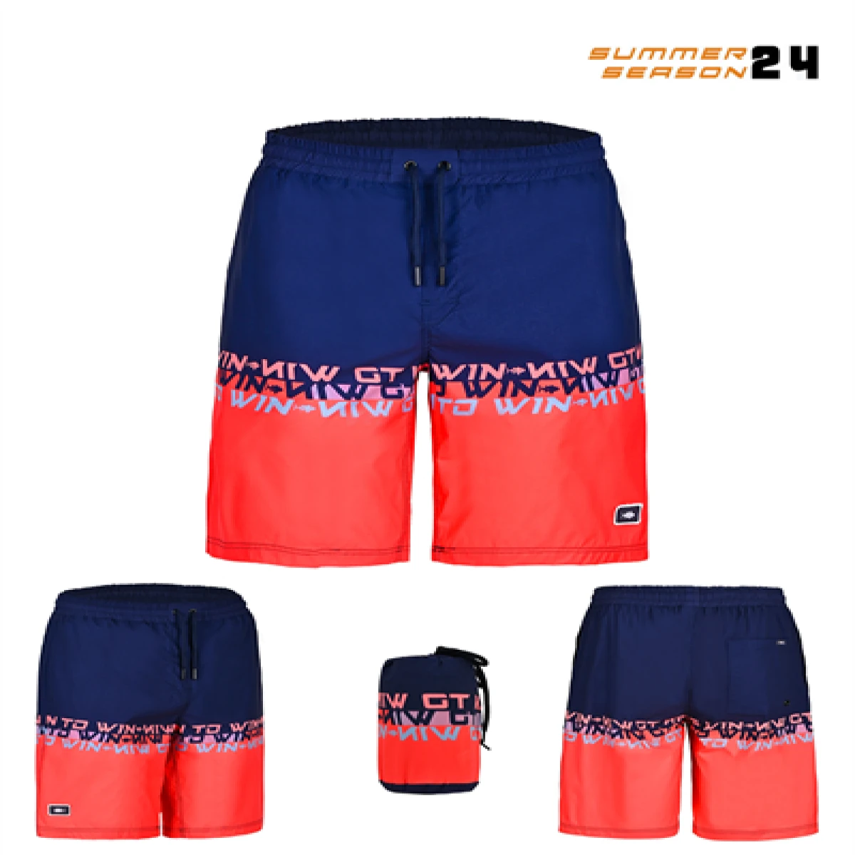 Fujin Pro Angler Board Short Mayo Scarlet Dark Navy - Large (L)