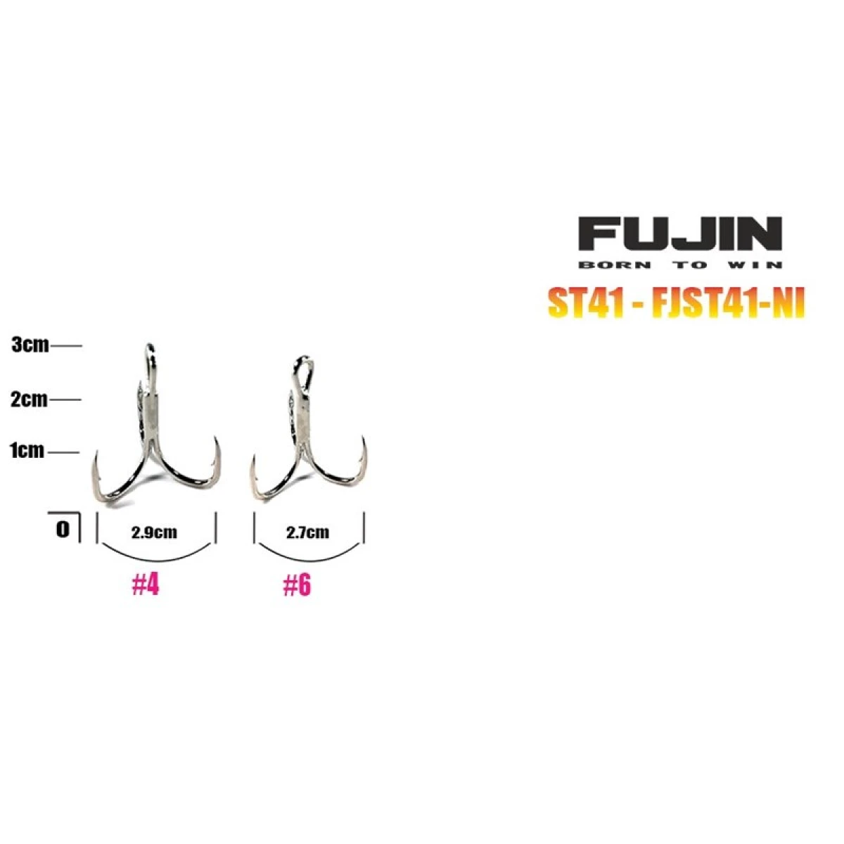 Fujin ST41 Üçlü Maket Balık İğnesi Nickel - 6no