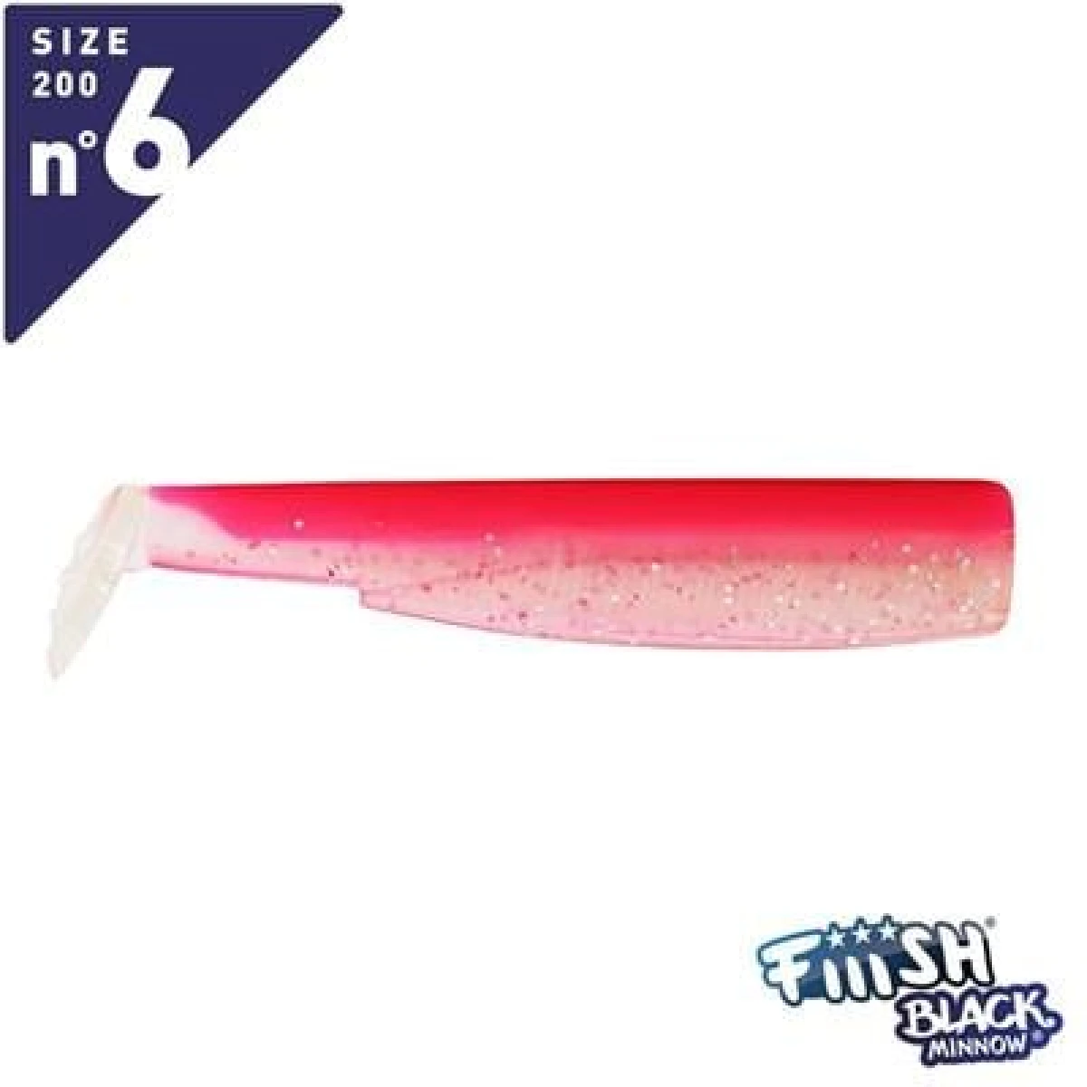 FIIISH Black Minnow 200 2X Corps Silikon Yem rose fluo