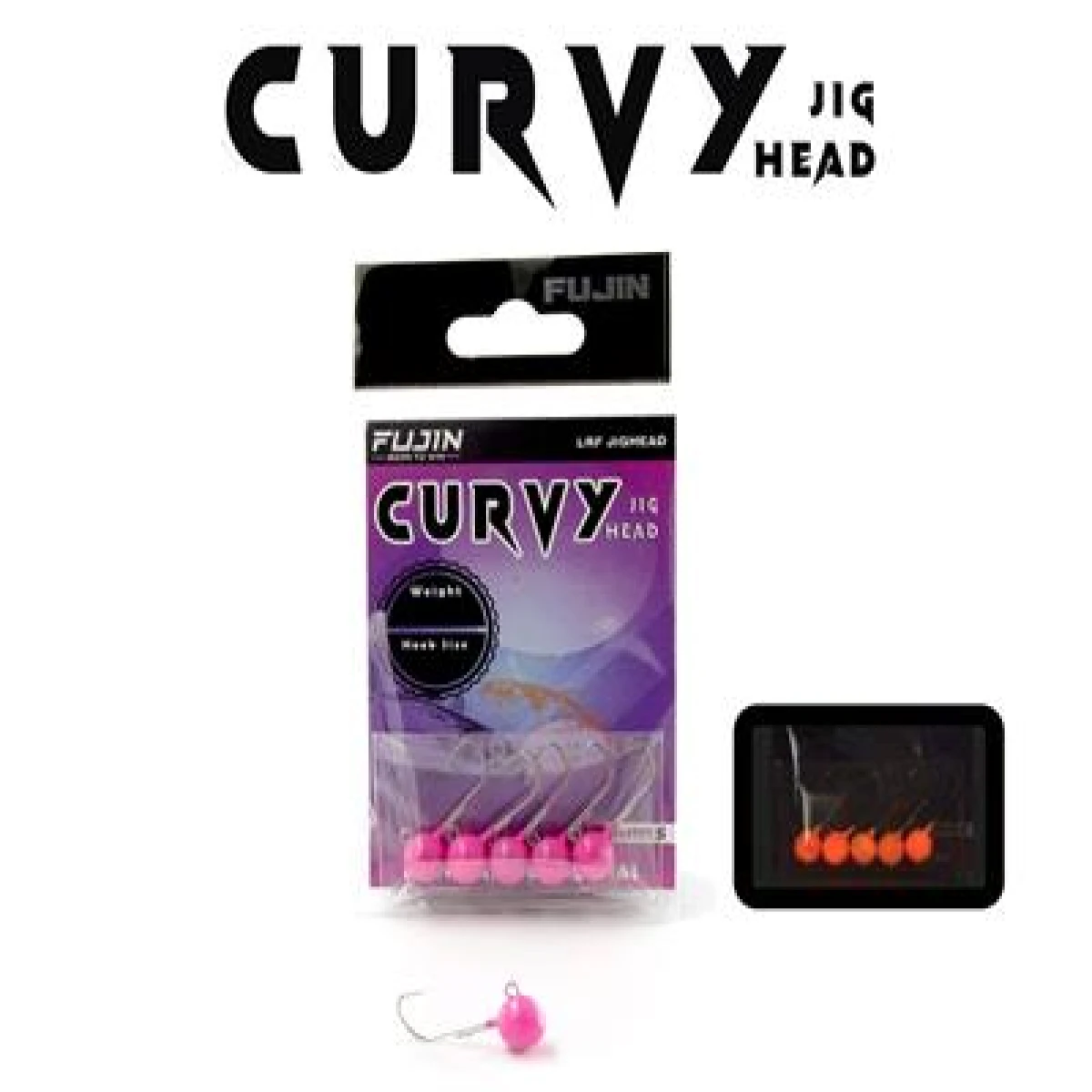Fujin Curvy Pink Glow Jig Head - 4no1,8gr
