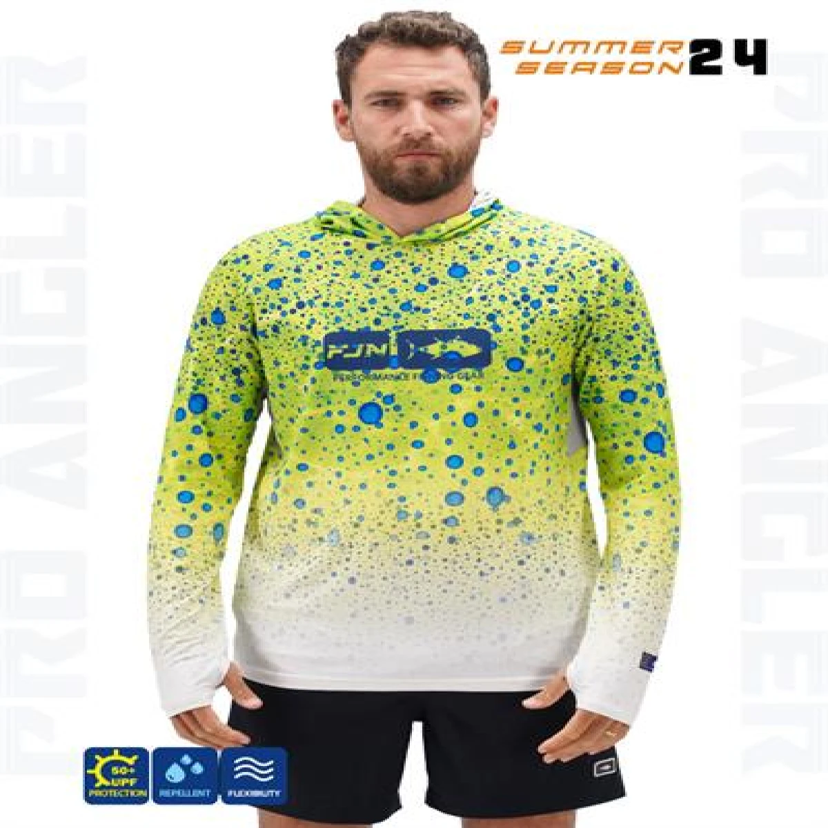Fujin Pro Angler S24 Hooded Green Ocean - XXLarge (XXL)