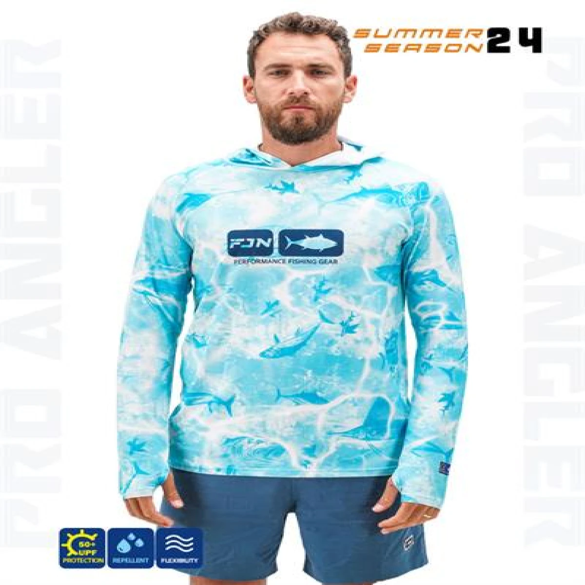 Fujin Pro Angler S24 Hooded Water Camo - Small (S)