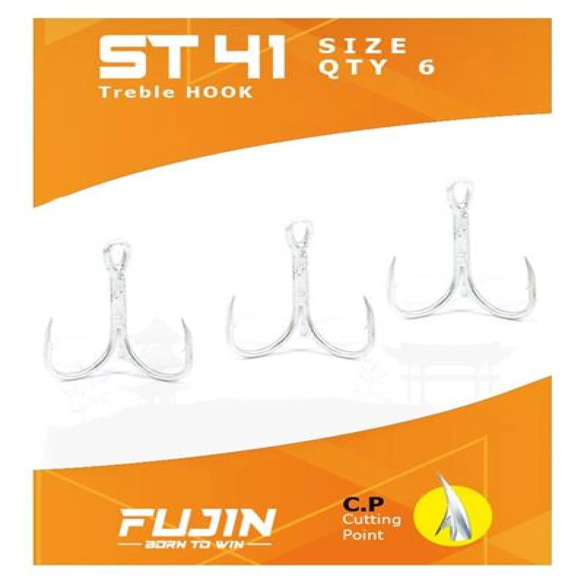 Fujin ST41 Üçlü Maket Balık İğnesi Nickel - 8no