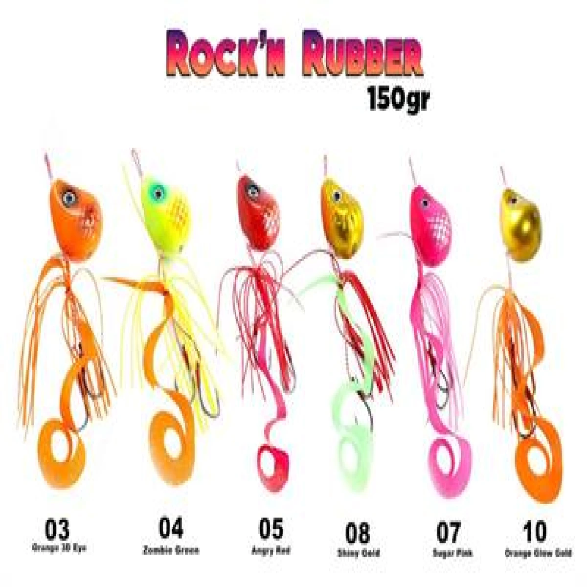Fujin Rock'n Rubber 150gr Tai Rubber Set - 03Orange