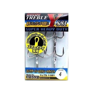 DECOY Y-S81 Treble Süper Heavy Duty Güçlendirilmiş Üçlü İğne - 1/0 no