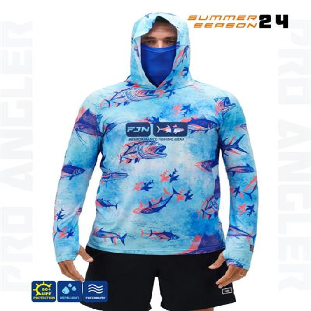 Fujin Pro Angler S24 Buff&Hoodie Echo Fish - XXXLarge