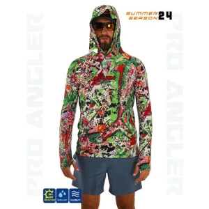 Fujin Pro Angler S24 Hooded Makai Green Red - XLarge (XL)