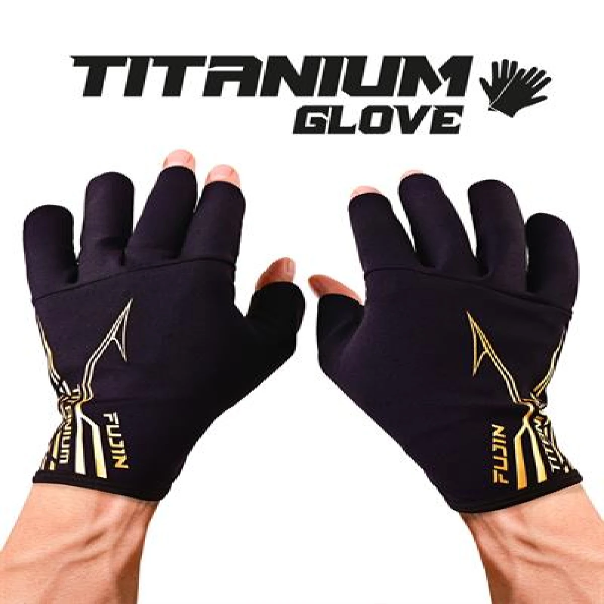 Fujin Pro Angler S24 Titanium Gloves Black Gold - M/L