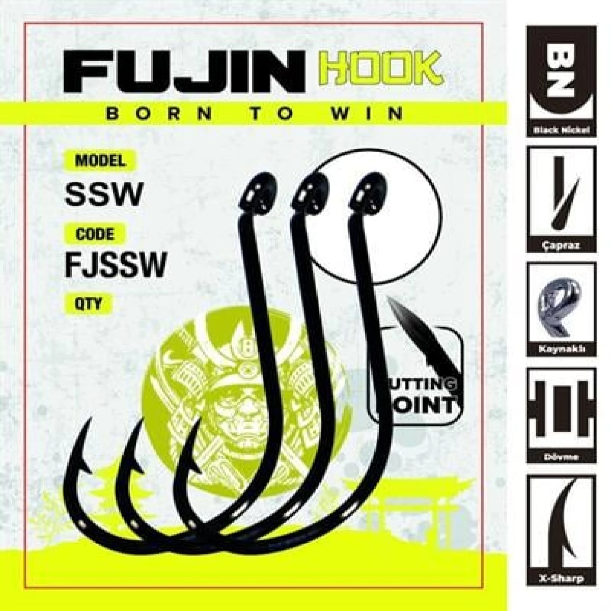 Fujin SSW Delikli Kaynaklı Çapraz  Octopus Kancası - 1 no