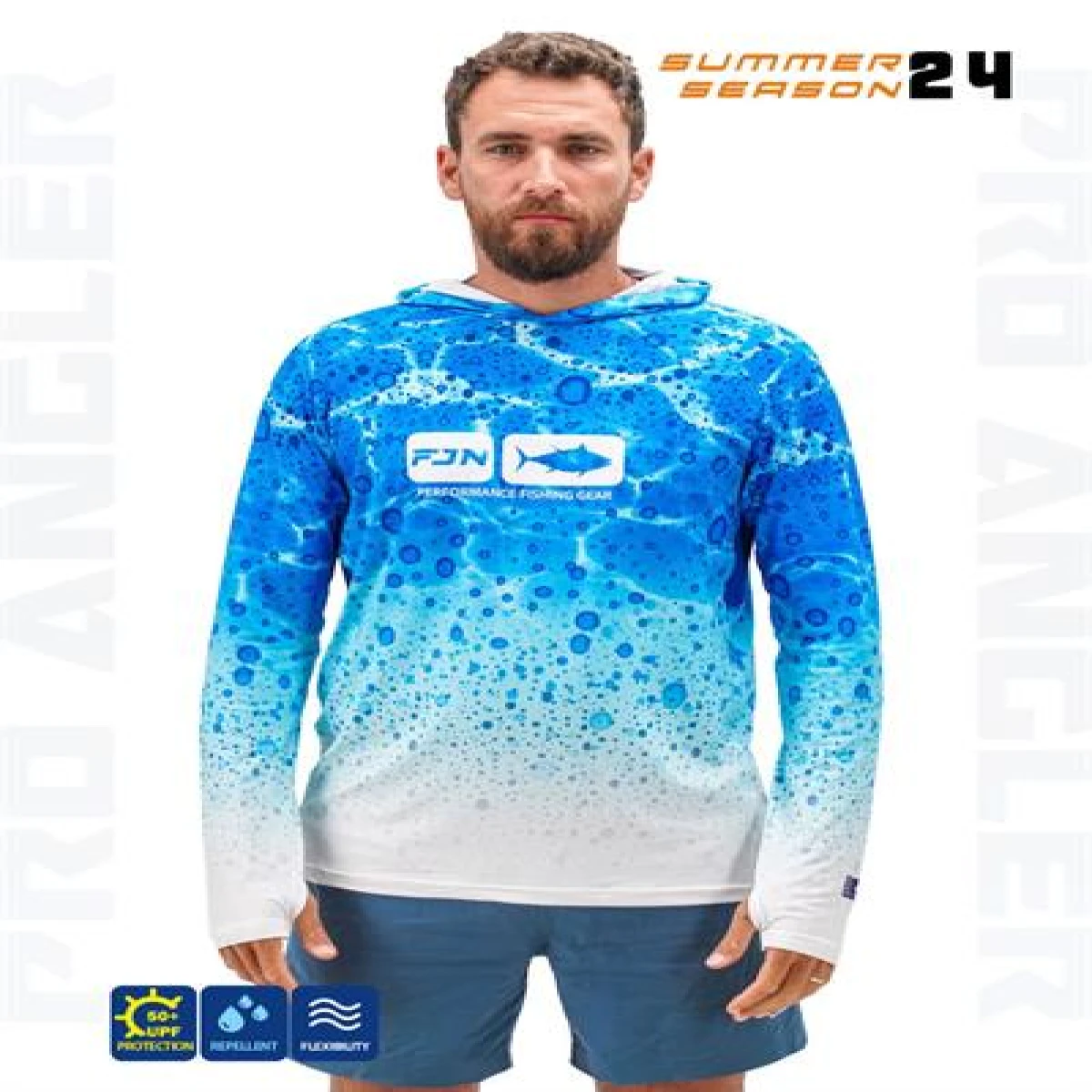 Fujin Pro Angler S24 Hooded Blue Ocean - Large (L)