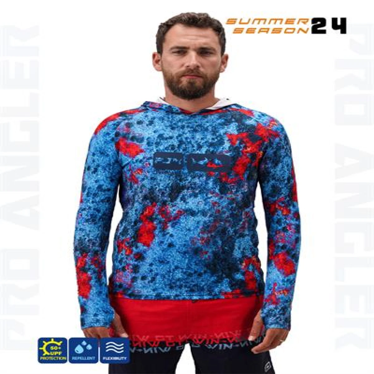 Fujin Pro Angler S24 Hooded Red Reef - Medium (M)