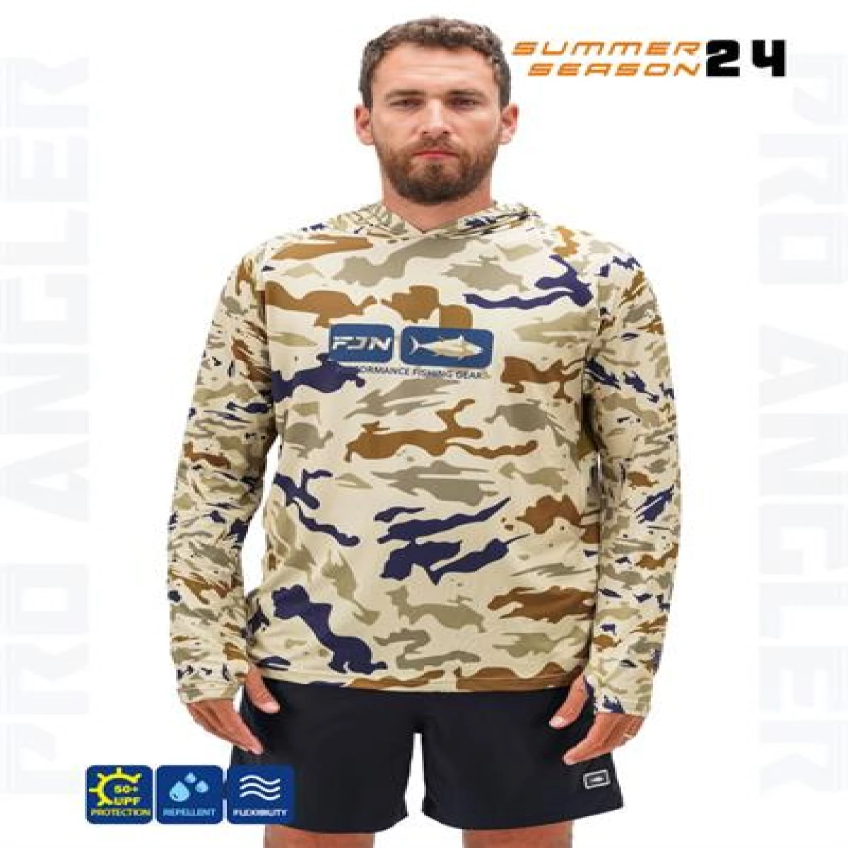 Fujin Pro Angler S24 Hooded Natural Camo - XLarge (XL)