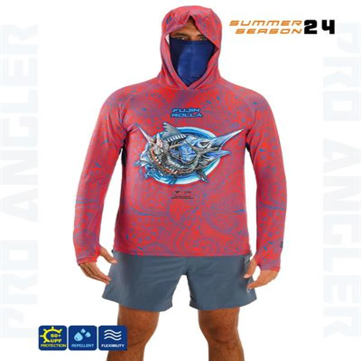 Fujin Rolla S24 Buff&Hoodie Swordfish Red - Large (L)