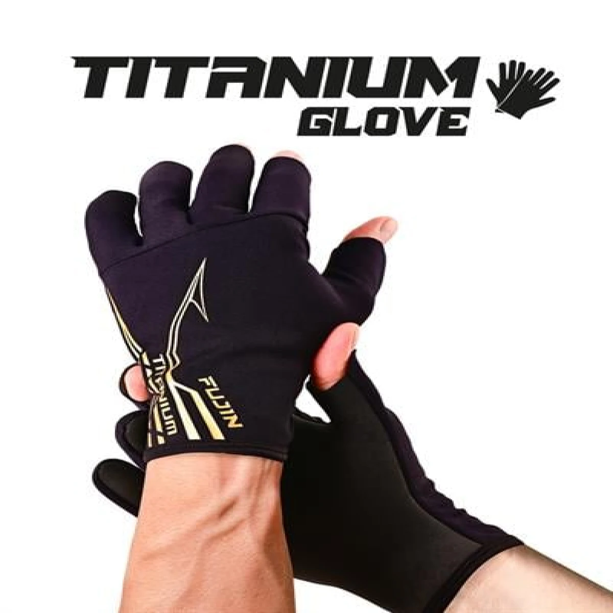 Fujin Pro Angler S24 Titanium Gloves Black Gold - M/L