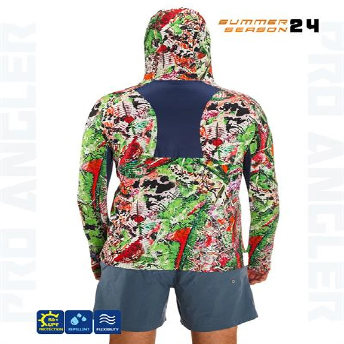 Fujin Pro Angler S24 Hooded Makai Green Red - XLarge (XL)