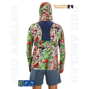 Fujin Pro Angler S24 Hooded Makai Green Red - XLarge (XL)