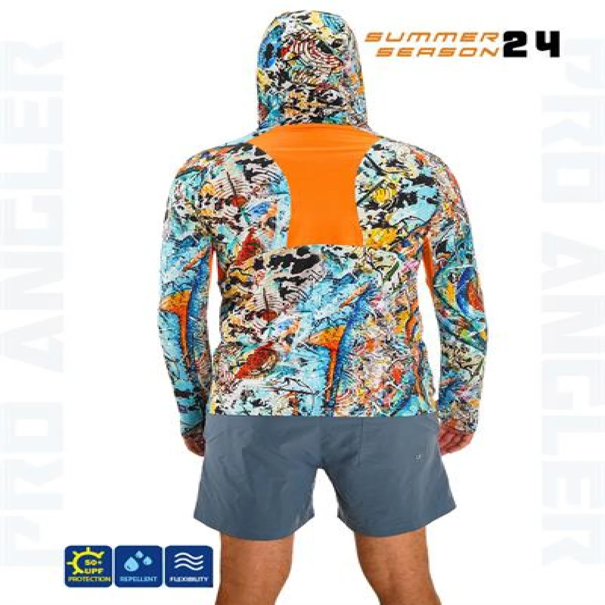Fujin Pro Angler S24 Buff&Hoodie Makai Orange - 3XL
