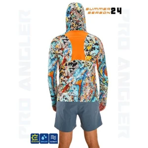 Fujin Pro Angler S24 Buff&Hoodie Makai Orange - 3XL