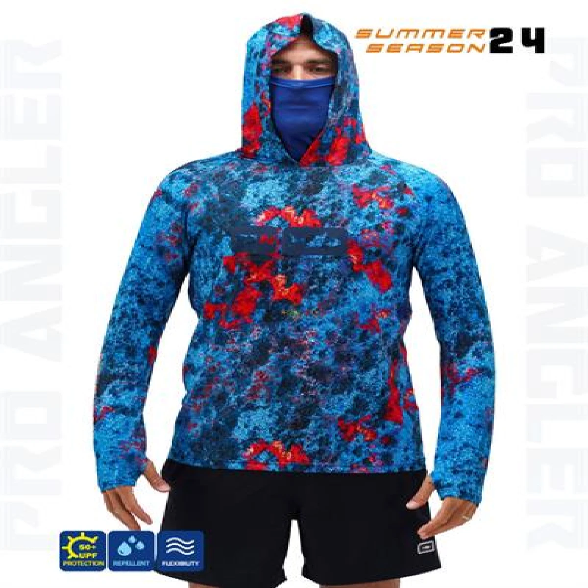 Fujin Pro Angler S24 Buff&Hoodie Red Reef - XLarge (XL)