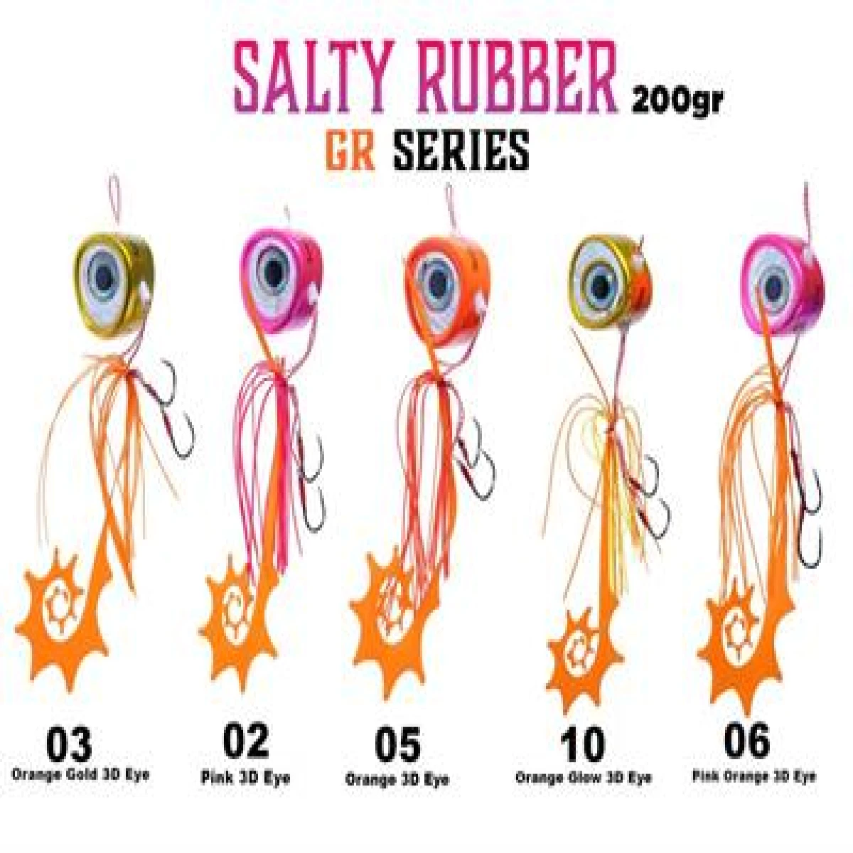 Fujin Salty Rubber 200gr GR Serisi Tai Rubber Set - 06PinkOrange3DEye