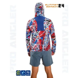 Fujin Pro Angler S24 Buff&Hoodie Makai Blue Red - 4XL
