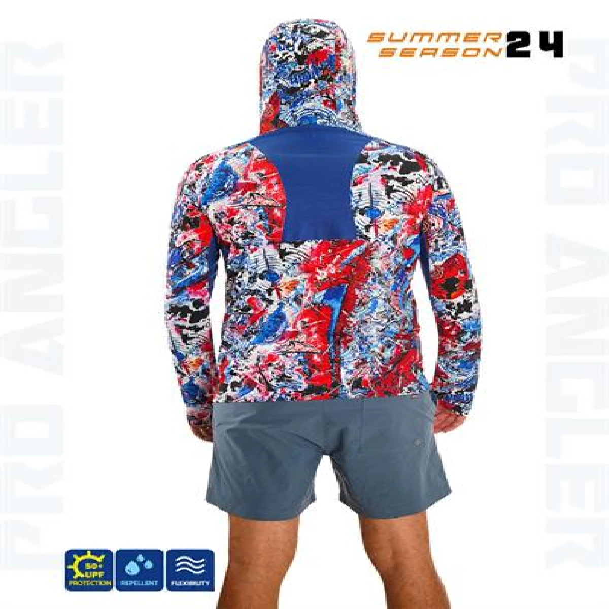 Fujin Pro Angler S24 Buff&Hoodie Makai Blue Red - 4XL
